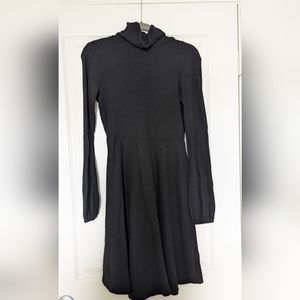Modcloth black ribbed turtleneck long-sleeved sweater dress